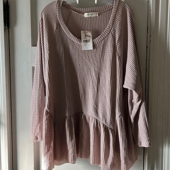 Long sleeve Thermal Babydoll Top - 2X - new with tags - Picture 1 of 8